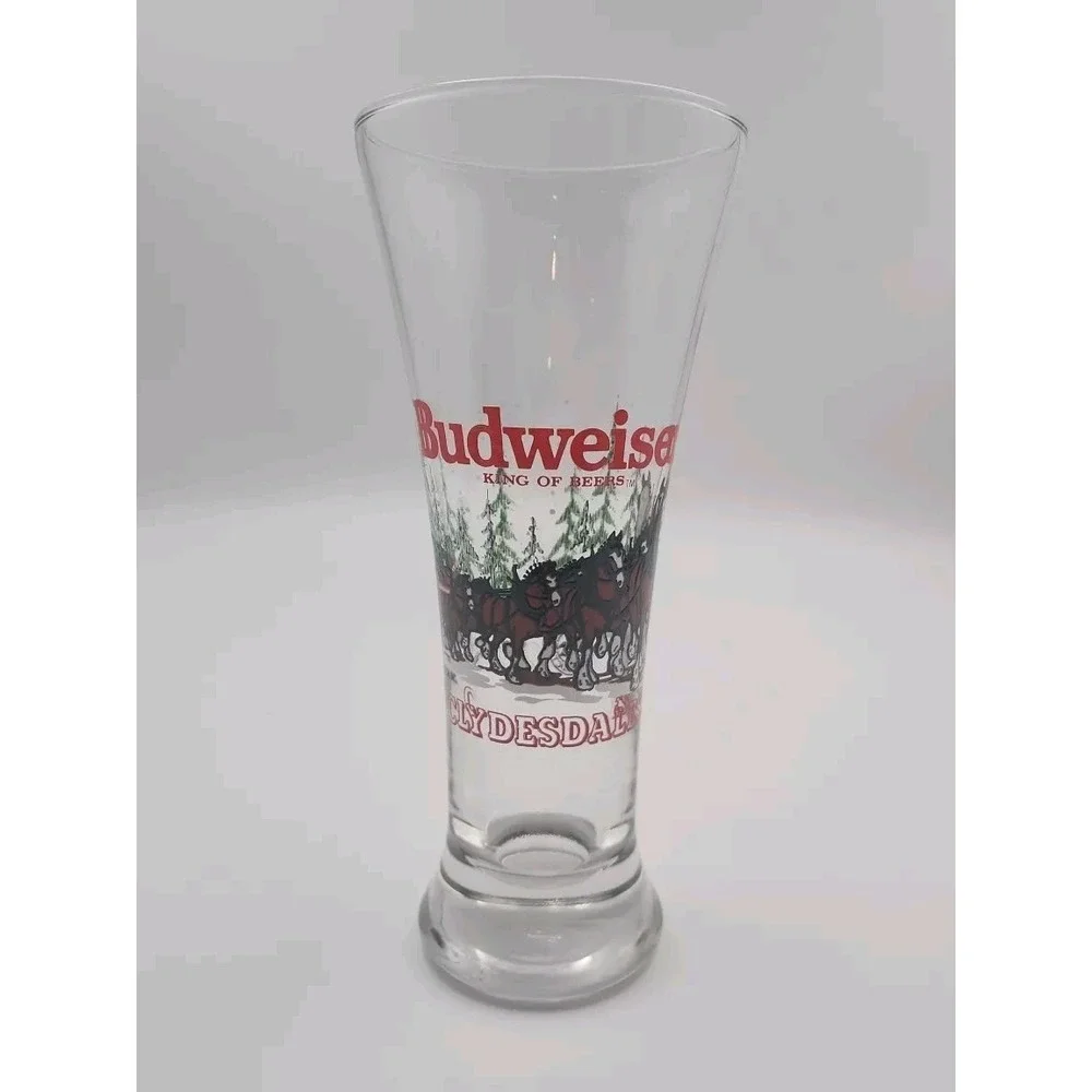 Vintage Budweiser Beer Glasses‎ - Set Of 2 - Talking Lizards And Clydesdales